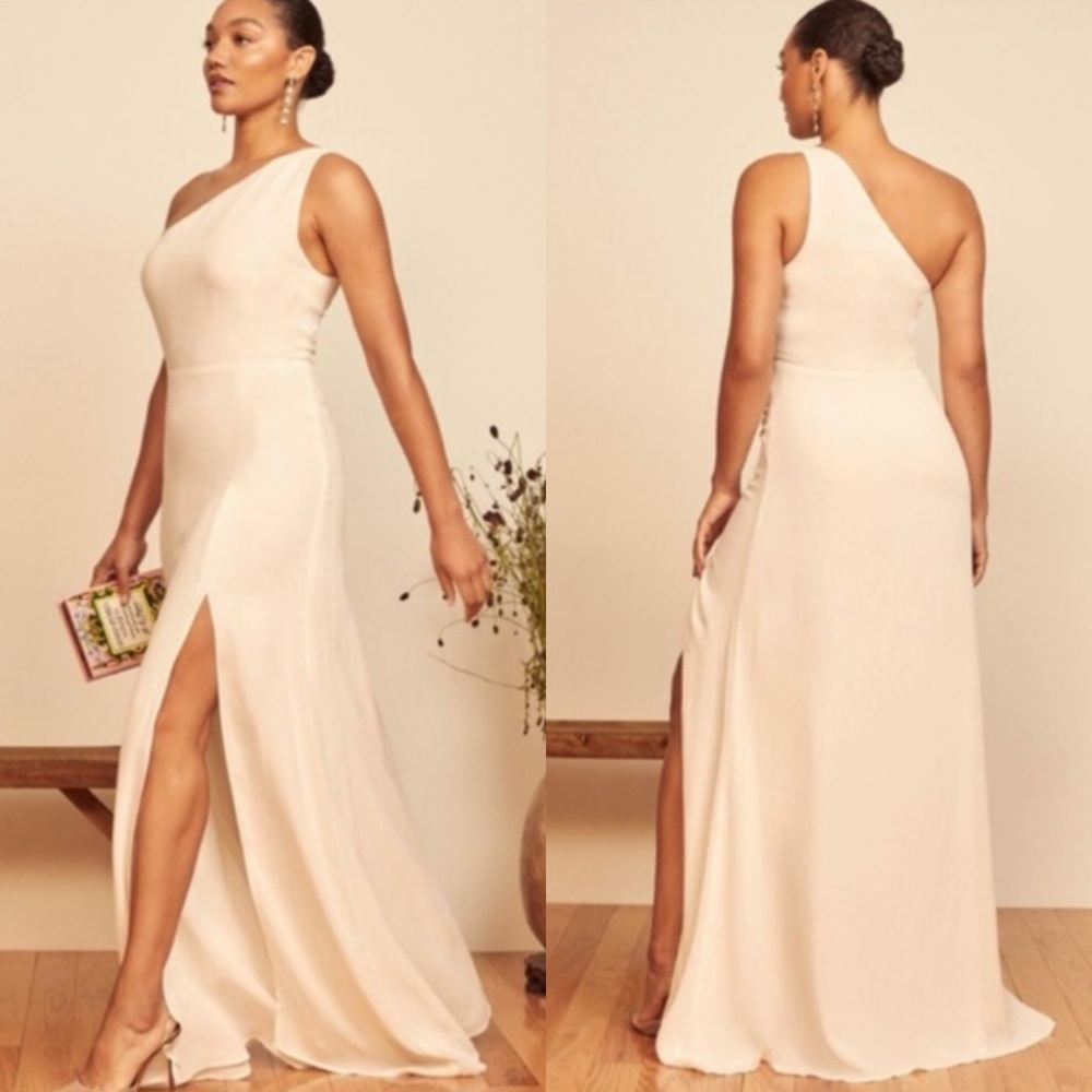 NWT Reformation Evelyn Gown Maxi Dress Womens Size 2 One Shoulder Bridesmaid NEW - Picture 2 of 12